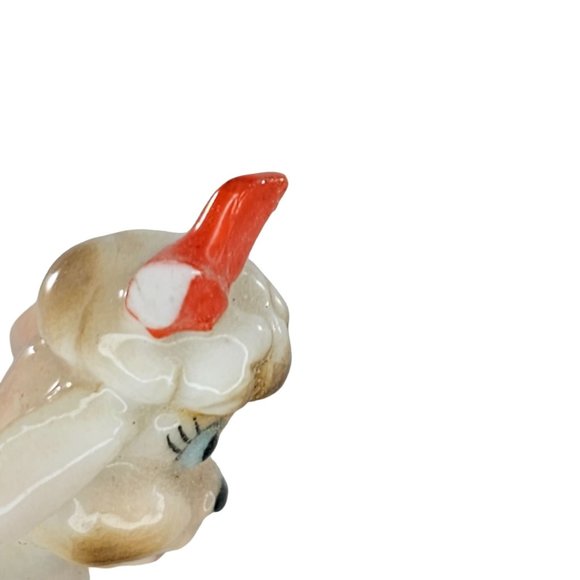Vintage Poodle Begging On Hind Legs Miniature Figurine Dog Bone China *CHIPPED - Picture 6 of 8